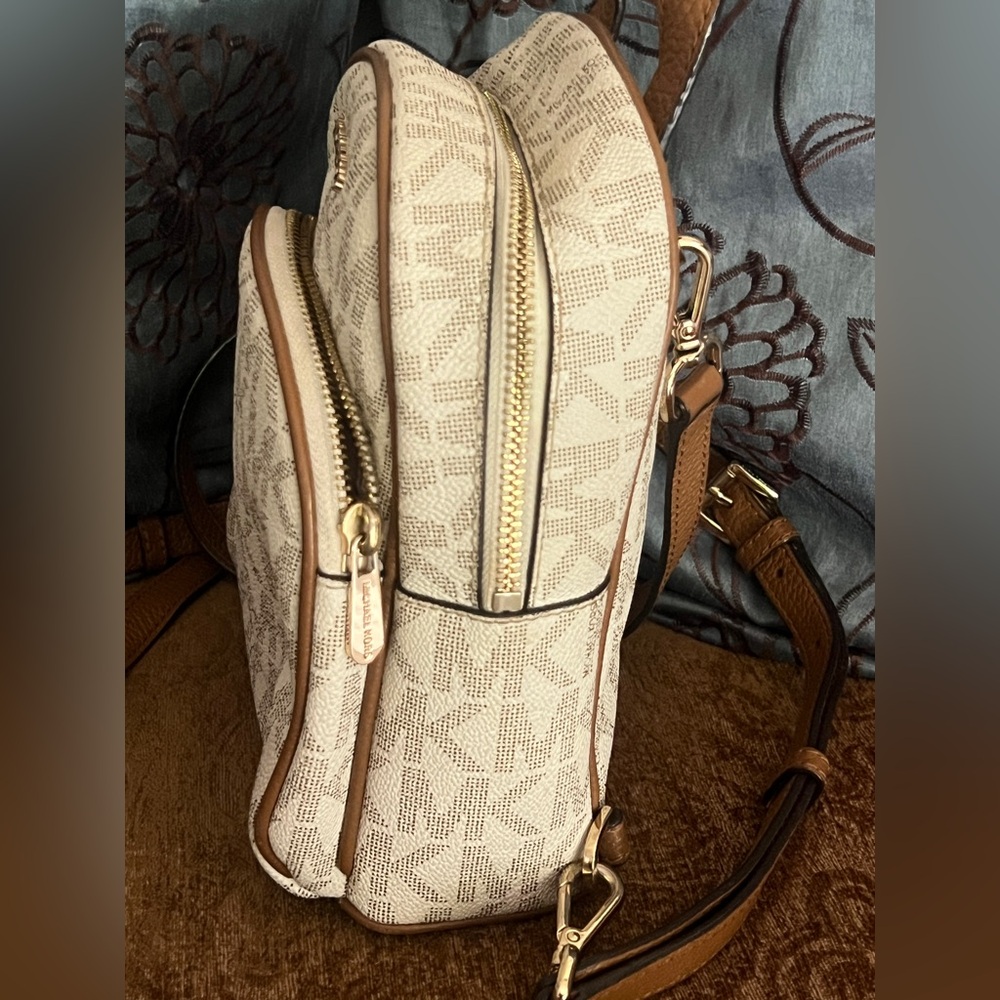 Michael Kors Beige and Brown Mini Backpack - Picture 3 of 14
